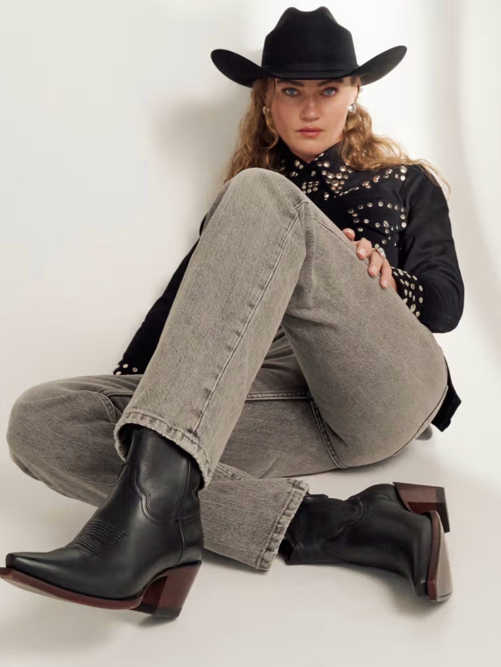 Tecovas The Daisy Boots Black Leather Western Rodeo Ankle Boots Women’s 6.5 - Picture 5 of 15